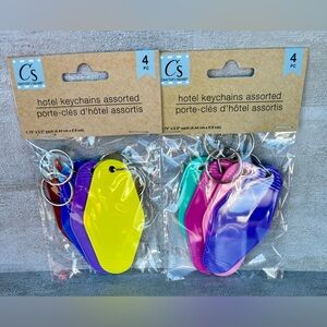 Motel Keychain Hotel Keychains 8 multicolor (2 packs of 4)